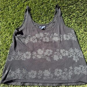 American Eagle Outfitters Gray Floral Tank Top
